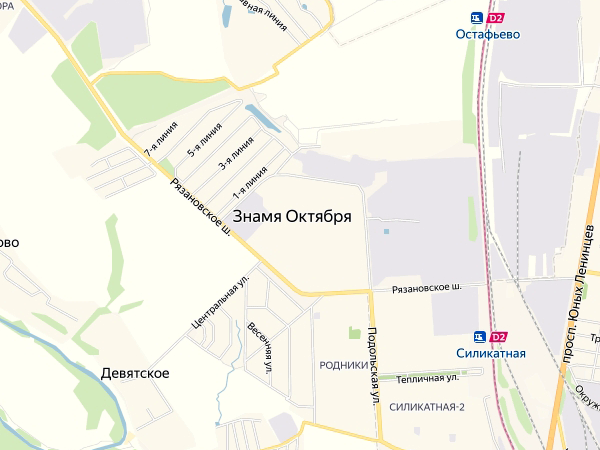 Поселок Знамя Октября на карте